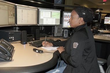 Radio operator at the PTC Traffic Operations Center