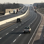Vehicles driving on the PA Turnpike